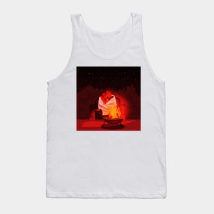 Couple Campfire Cozy Lovers Embrace Together Tank Top